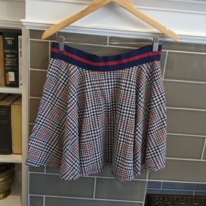 Red, white & blue houndstooth skirt